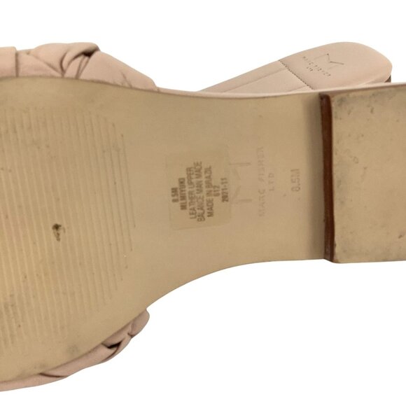 Marc Fisher Womens Knotted Slip-On Sandals Beige Leather Size 8.5 - Picture 8 of 10